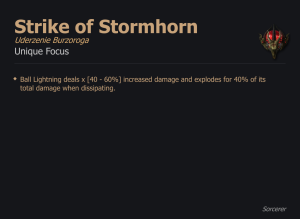 Strike of Stormhorn / Uderzenie Burzoroga UNIKAT Diablo IV SEZON