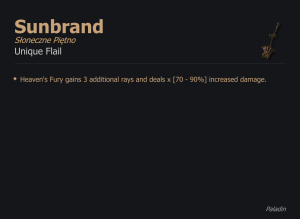 Sunbrand / Słoneczne Piętno UNIKAT Diablo IV SEZON