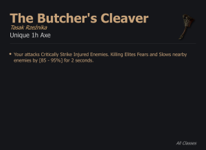 The Butcher's Cleaver / Tasak Rzeźnika UNIKAT Diablo IV SEZON