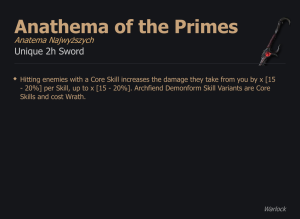 Anathema of the Primes / Anatema Najwyższych UNIKAT Diablo IV SEZON