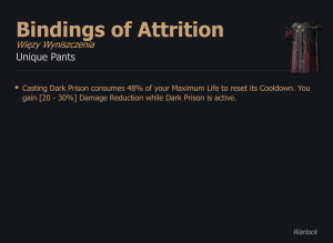 Bindings of Attrition / Więzy Wyniszczenia UNIKAT Diablo IV SEZON