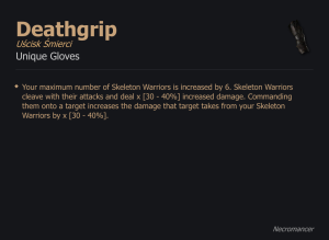 Deathgrip / Uścisk Śmierci UNIKAT Diablo IV SEZON