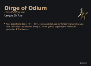 Dirge of Odium / Lament Potępienia UNIKAT Diablo IV SEZON