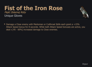Fist of the Iron Rose / Pięść Żelaznej Róży UNIKAT Diablo IV SEZON