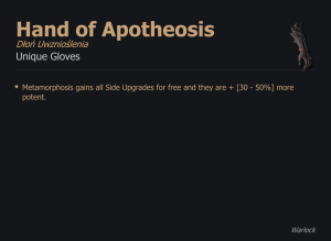 Hand of Apotheosis / Dłoń Uwznioślenia UNIKAT Diablo IV SEZON