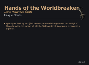 Hands of the Worldbreaker / Dłonie Niszczyciela Świata UNIKAT Diablo IV SEZON