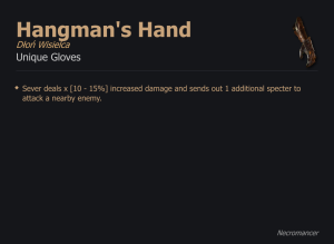Hangman's Hand / Dłoń Wisielca UNIKAT Diablo IV SEZON