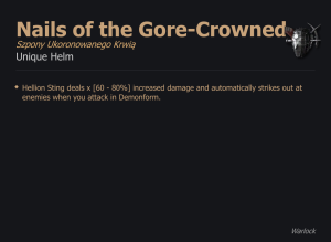 Nails of the Gore-Crowned / Szpony Ukoronowanego Krwią UNIKAT Diablo IV SEZON