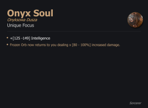 Onyx Soul / Onyksowa Dusza UNIKAT Diablo IV SEZON