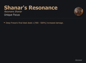 Shanar's Resonance / Rezonans Shanar UNIKAT Diablo IV SEZON