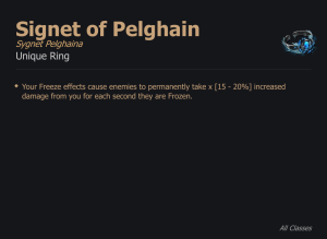 Signet of Pelghain / Sygnet Pelghaina UNIKAT Diablo IV SEZON