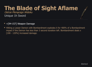The Blade of Sight Aflame / Ostrze Płonącego Widoku UNIKAT Diablo IV SEZON
