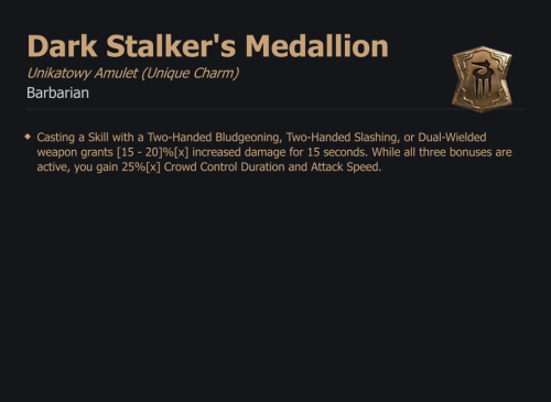 Dark Stalker's Medallion