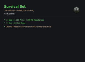 SET Survival CAŁY ZESTAW TALIZMANY SEZON