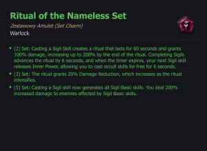 SET WARLOCK Ritual of the Nameless CAŁY ZESTAW TALIZMANY SEZON