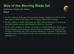 SET ROGUE Way of the Blurring Blade CAŁY ZESTAW TALIZMANY SEZON