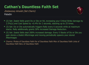 SET PALADIN Cathan's Dauntless Faith CAŁY ZESTAW TALIZMANY SEZON