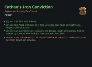 SET PALADIN Cathan's Iron Conviction CAŁY ZESTAW TALIZMANY SEZON