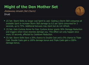 SET DRUID Might of the Den Mother CAŁY ZESTAW TALIZMANY SEZON