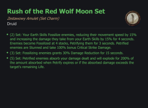 SET DRUID Rush of the Red Wolf Moon CAŁY ZESTAW TALIZMANY SEZON