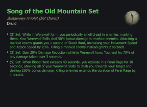 SET DRUID Song of the Old Mountain CAŁY ZESTAW TALIZMANY SEZON