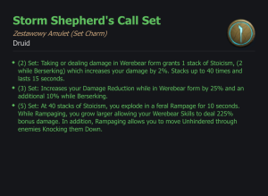 SET DRUID Storm Shepherd's Call CAŁY ZESTAW TALIZMANY SEZON