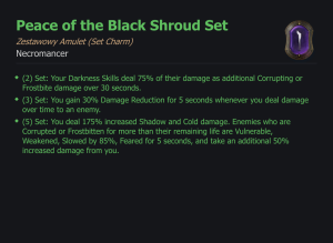 SET NECROMANCER Peace of the Black Shroud CAŁY ZESTAW TALIZMANY SEZON