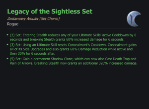 SET ROGUE Legacy of the Sightless CAŁY ZESTAW TALIZMANY SEZON