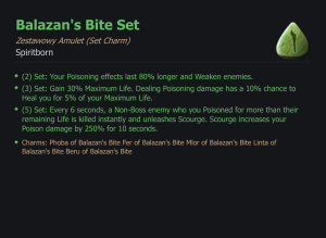 SET SPIRITBORN Balazan's Bite CAŁY ZESTAW TALIZMANY SEZON