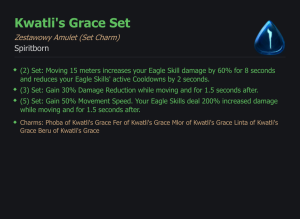 SET SPIRITBORN Kwatli's Grace CAŁY ZESTAW TALIZMANY SEZON