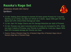 SET SPIRITBORN Rezoka's Rage CAŁY ZESTAW TALIZMANY SEZON