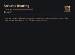 UNIKATOWY AMULET Arreat's Bearing DIABLO 4 SEZON
