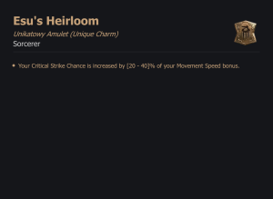 UNIKATOWY AMULET Esu's Heirloom DIABLO 4 SEZON