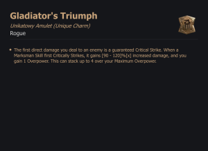 UNIKATOWY AMULET Gladiator's Triumph DIABLO 4 SEZON