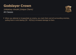 UNIKATOWY AMULET Godslayer Crown DIABLO 4 SEZON