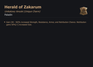 UNIKATOWY AMULET Herald of Zakarum DIABLO 4 SEZON