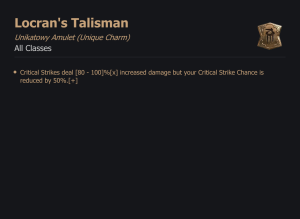 UNIKATOWY AMULET Locran's Talisman DIABLO 4 SEZON