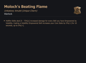UNIKATOWY AMULET Moloch's Beating Flame DIABLO 4 SEZON