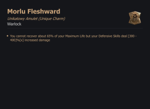 UNIKATOWY AMULET Morlu Fleshward DIABLO 4 SEZON