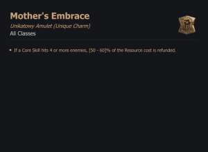 UNIKATOWY AMULET Mother's Embrace DIABLO 4 SEZON