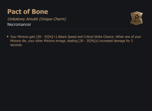 UNIKATOWY AMULET Pact of Bone DIABLO 4 SEZON