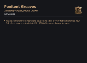 UNIKATOWY AMULET Penitent Greaves DIABLO 4 SEZON