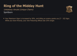 UNIKATOWY AMULET Ring of the Midday Hunt DIABLO 4 SEZON