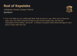 UNIKATOWY AMULET Rod of Kepeleke DIABLO 4 SEZON