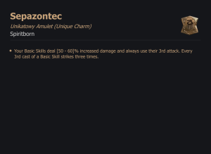 UNIKATOWY AMULET Sepazontec DIABLO 4 SEZON