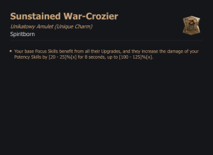 UNIKATOWY AMULET Sunstained War-Crozier DIABLO 4 SEZON