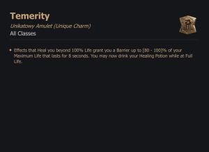 UNIKATOWY AMULET Temerity DIABLO 4 SEZON