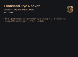 UNIKATOWY AMULET Thousand-Eye Reaver DIABLO 4 SEZON