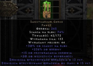 Tarcza Sanktuarium Gerke D2R Diablo 2 Resurrected Non Ladder